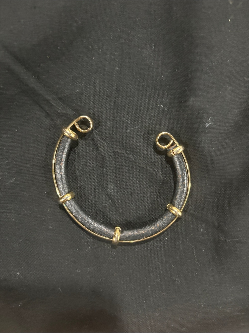 BCBGMaxAzria Gold-Tone and Black Cuff Bracelet